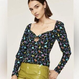 STAUD Josephine Top Blouse Sweetheart Neckline